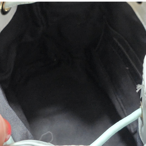 Rebecca Minkoff Mini Bucket Bag Snake Embossed Leather Crossbody Designer Drawst - Picture 14 of 15